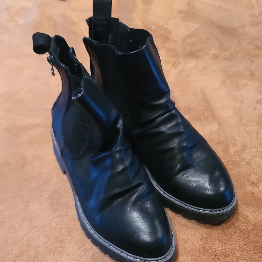 Blowfish Shiny Black Ankle Booties